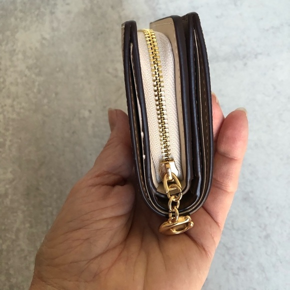 Coach Snap Wallet Signature Coated Canvas Sand Chalk - Picture 4 of 9